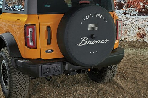 Discover Ford Bronco Accessories in PR, Spare Tire Cover - Bronco 66, Oxford White Ink, For 32 Inch Tire